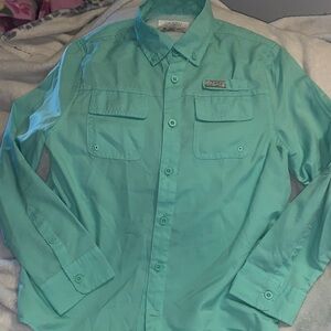 Ocean Coast- Kids mint Green button Down Shirt